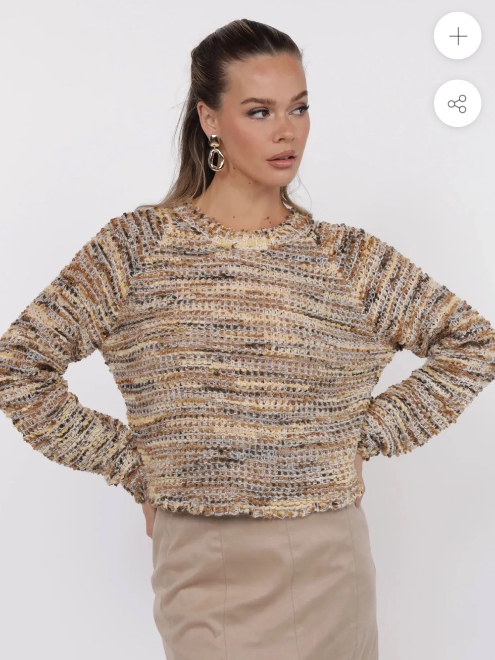 NWOT Sage The Label Maisey Multi Crew Neck Sweater Size Small